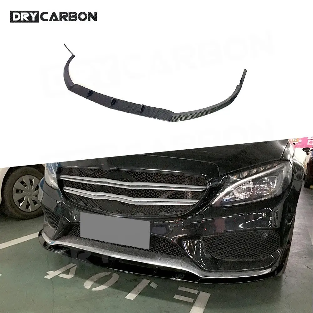 

for Mercedes Benz C Class A205 W205 C205 C63 AMG 2014-2018 Front Bumper Lip BodyKit Gloss Black Front Bumper Lip Chin Spoiler