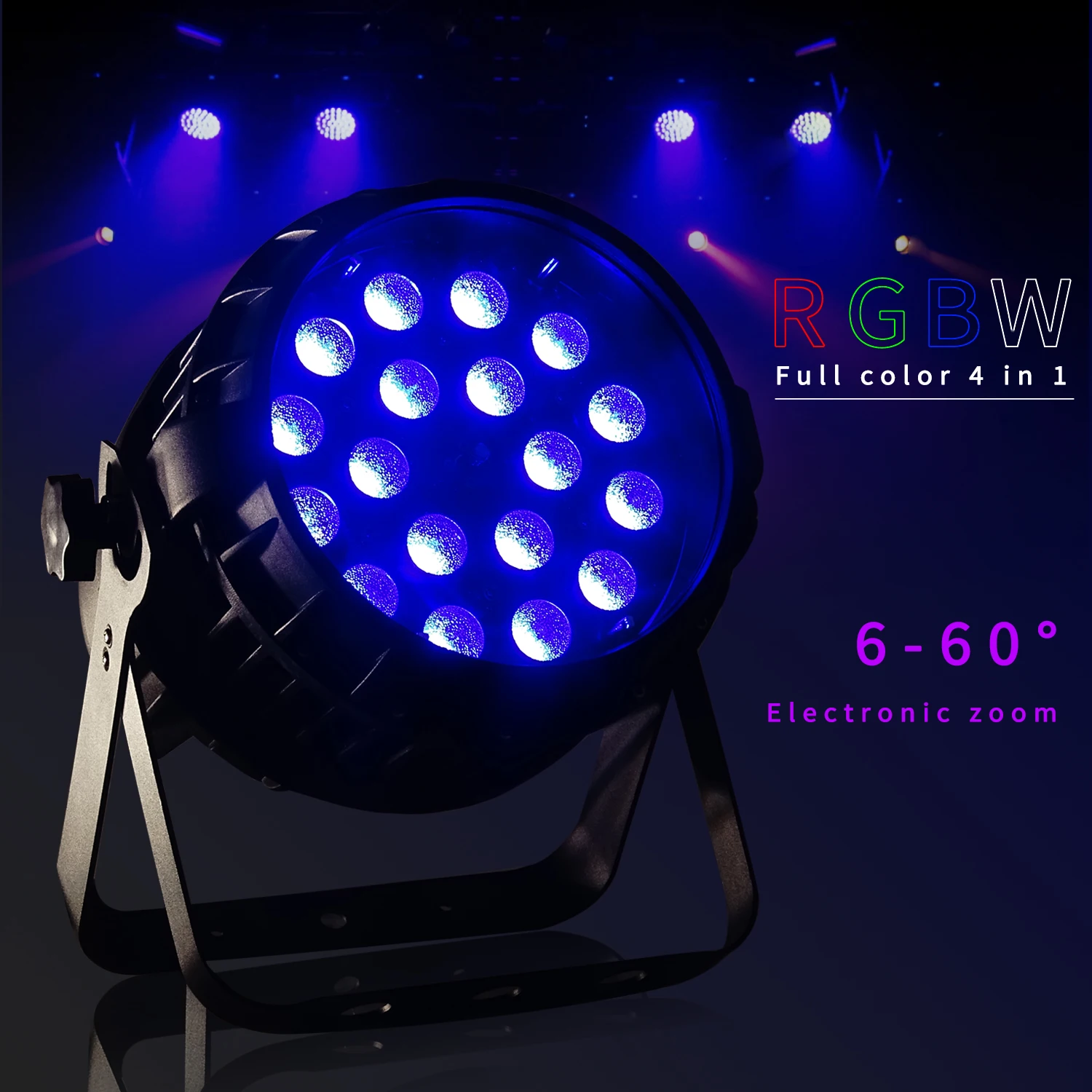 8Pcs/Lots 18x12W RGBW 4 in 1 IP65 Waterproof LED Light 6-60° Electronic Zoom Waterproof Par Light Stage DJ Disco Party Spotlight