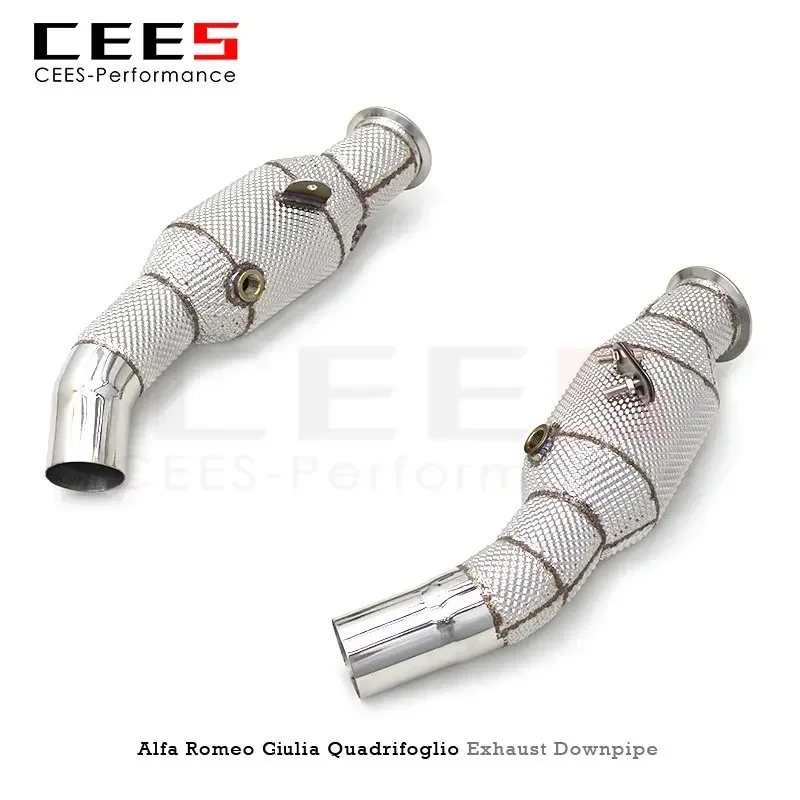 CEES Exhaust Downpipe for ALFA ROMEO Giulia Quadrifoglio 2016-2018 Exhaust Pipe Stainless Steel Tuning Downpipe with Catalyst