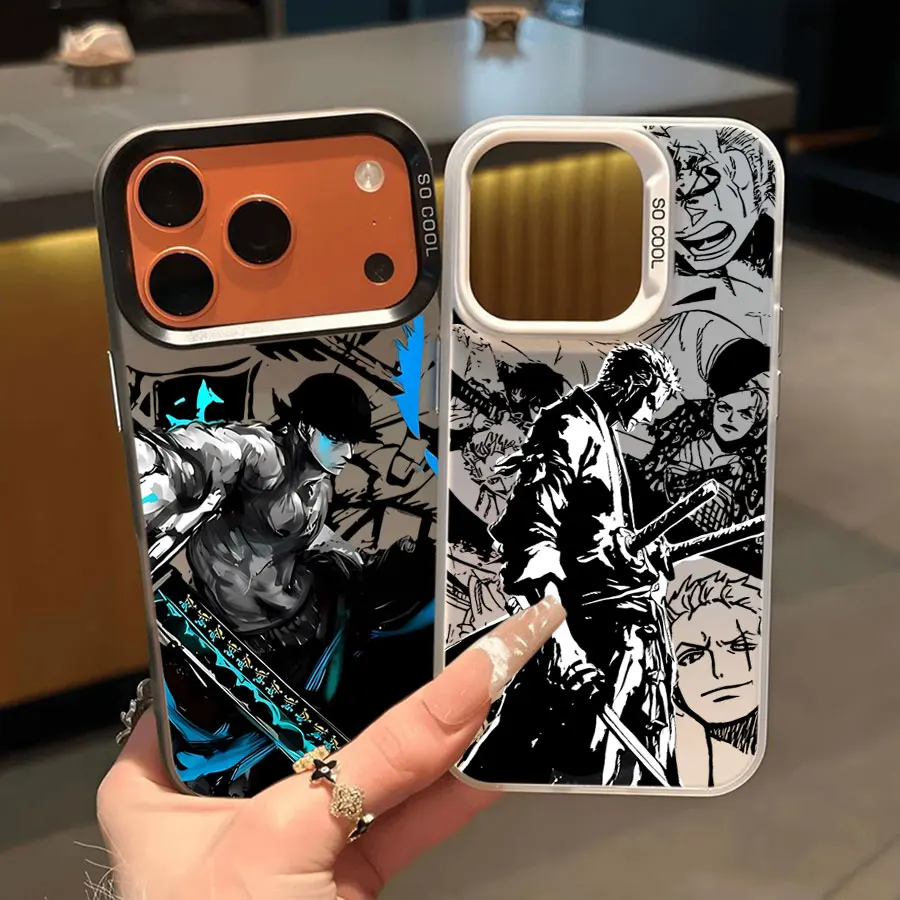Phone Case For iPhone 18 17 16 15 14 13 12 11 Pro Max 8 7 Plus Mini X XR XS SE 2020 Shockproof Cover Anime One Piece Luffy Zoro