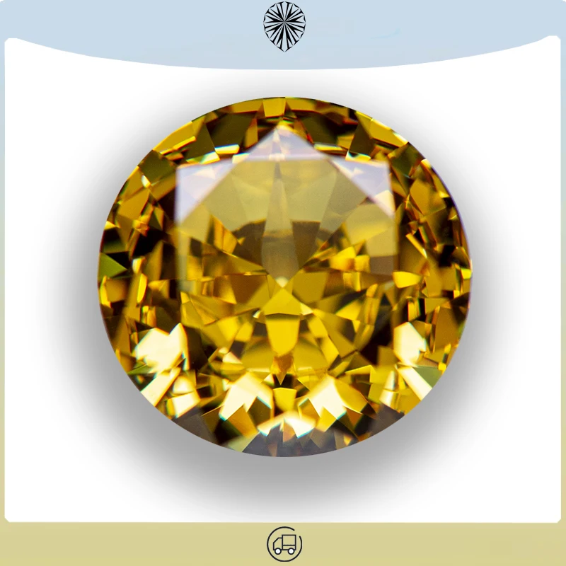 

Cubic Zirconia Crushed Ice Cut Dark Yellow Color Round Shape Charms Beads for Jewelry Making Bracelet Materials No Certificate