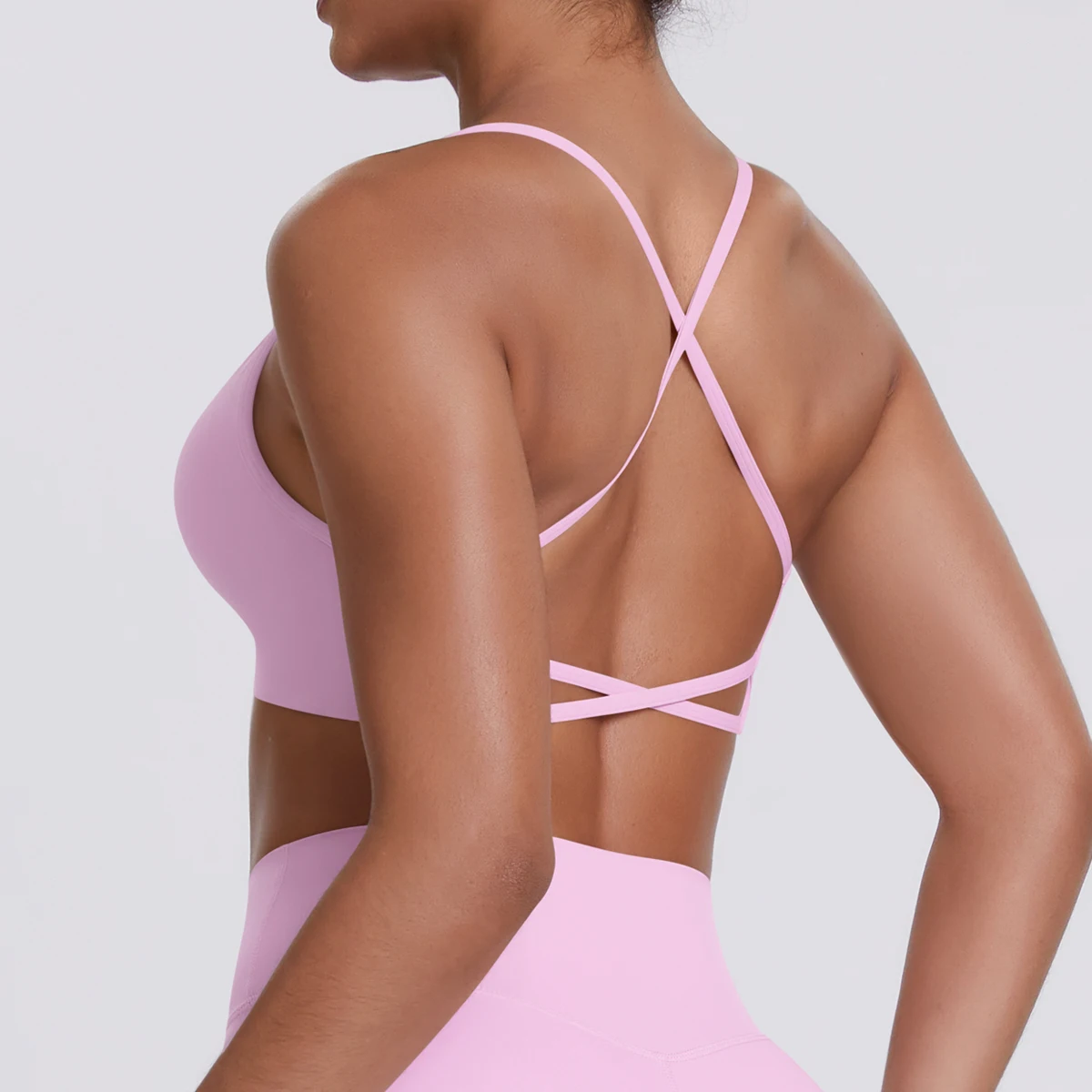 Sport-BH Nahtloses Yoga-Top Damen Fitness-Artikel Gym Active Wear Back Cross Workout Push-up Fitness Laufunterwäsche – Detail 8