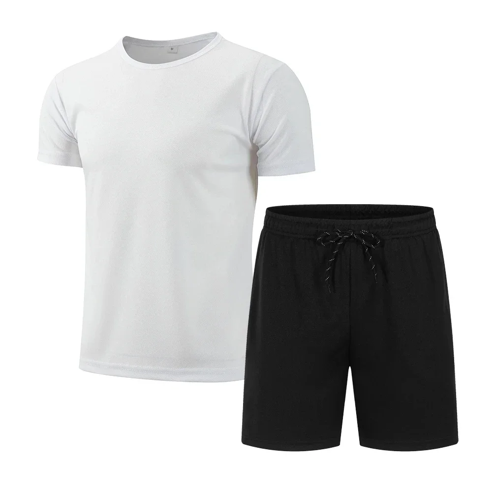 

New Summer Casual and Sports Set Suit Short Sleeve + Shorts Breathable Sports and Gym Confortable Men' Two Piece