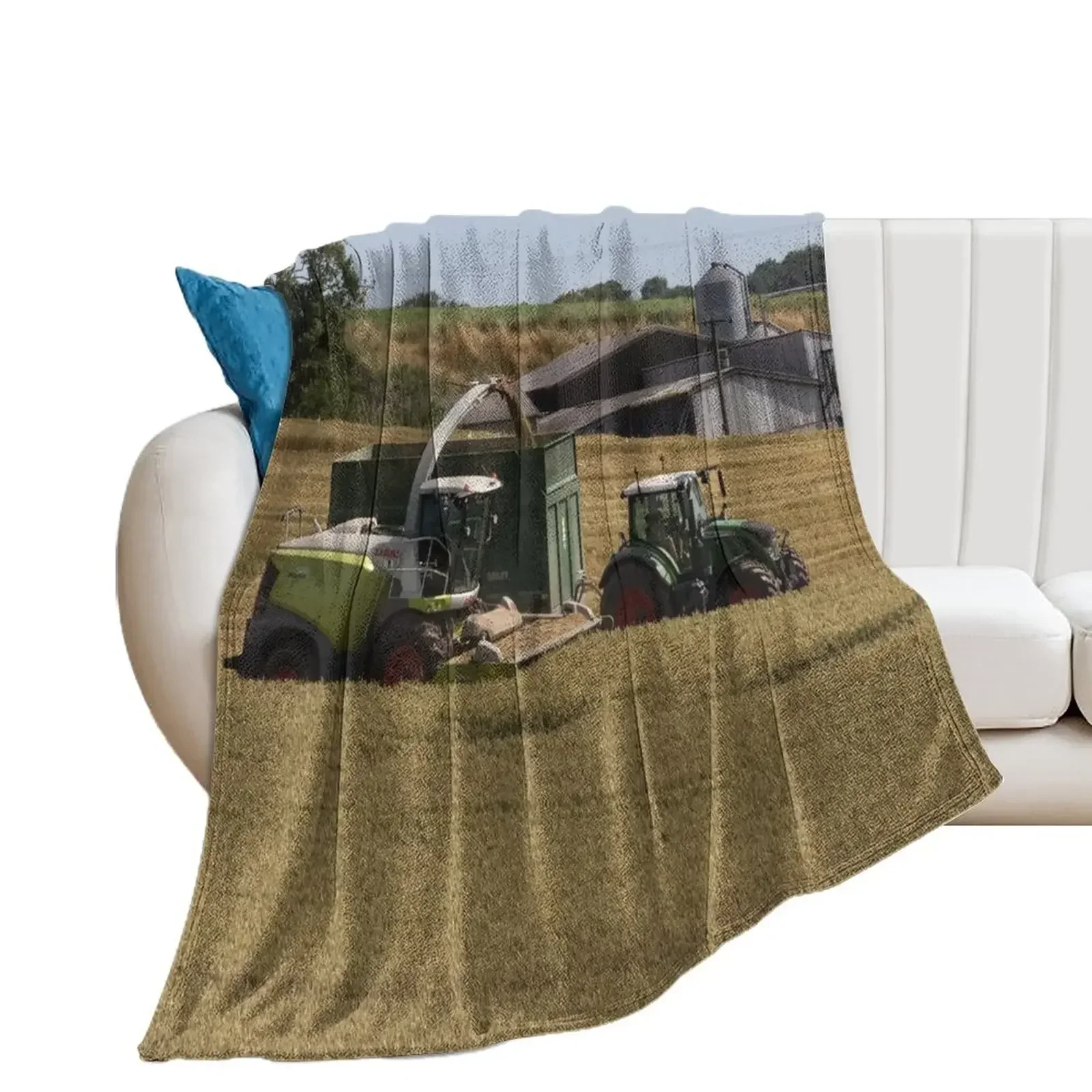 Harvest time, Fendt bring in the grain Throw Blanket Decorative Beds Bed Comforter Blankets