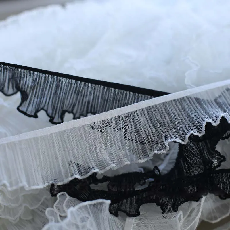 

Лента 40 ярдов, бело-черная, из тюля и кружева, для рукоделия, для женской и детской одежды, юбок, эластичная тканевая отделка, для украшения свадебных платьев