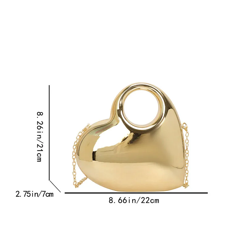Bolso de noche con corazones acrílicos a la moda, nuevo bolso con lápiz labial para mujer, bolso de hombro de alta calidad, bolso de noche de lujo, monederos pequeños para fiesta