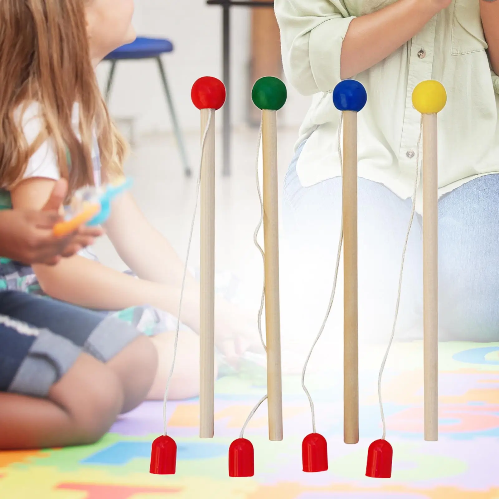 Tongkat pancing magnetik, tiang memancing kayu permainan tim memancing magnetik untuk anak-anak TK Prasekolah anak perempuan anak laki-laki hadiah ulang tahun