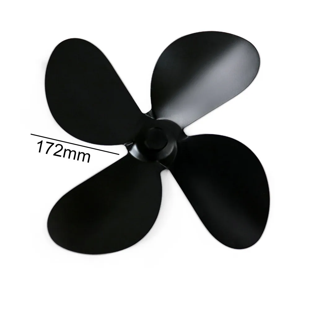 Fan Leaf Fan Blade Home Accessory Aluminum Alloy Heat-resistant Lightweight 1pc 4 Blades Fireplace Heat Powered