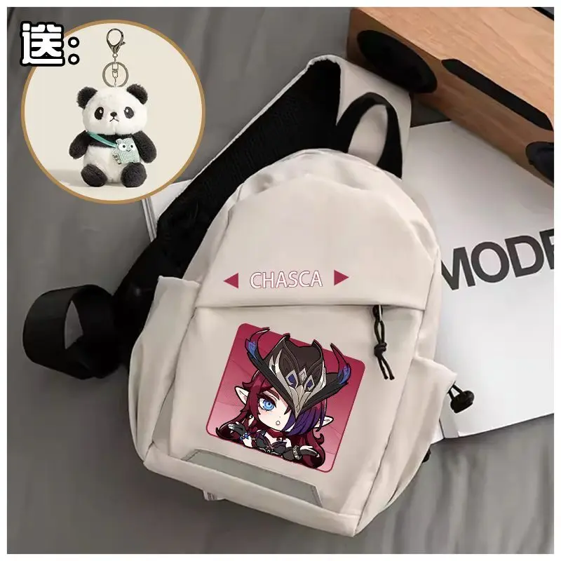 Genshin Impact Maveka Unisex Crossbody Casual Shoulder Student Trendy Small Backpack Couple Style Chest Bag Versatile Ani