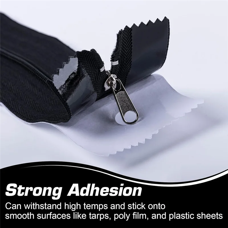 Peel And Stick Zipper, 7FT Heavy Duty Self-Adhesive Zipper, Double-Sided Zipper For Dust Barriers Tent Door Zipper-A78G