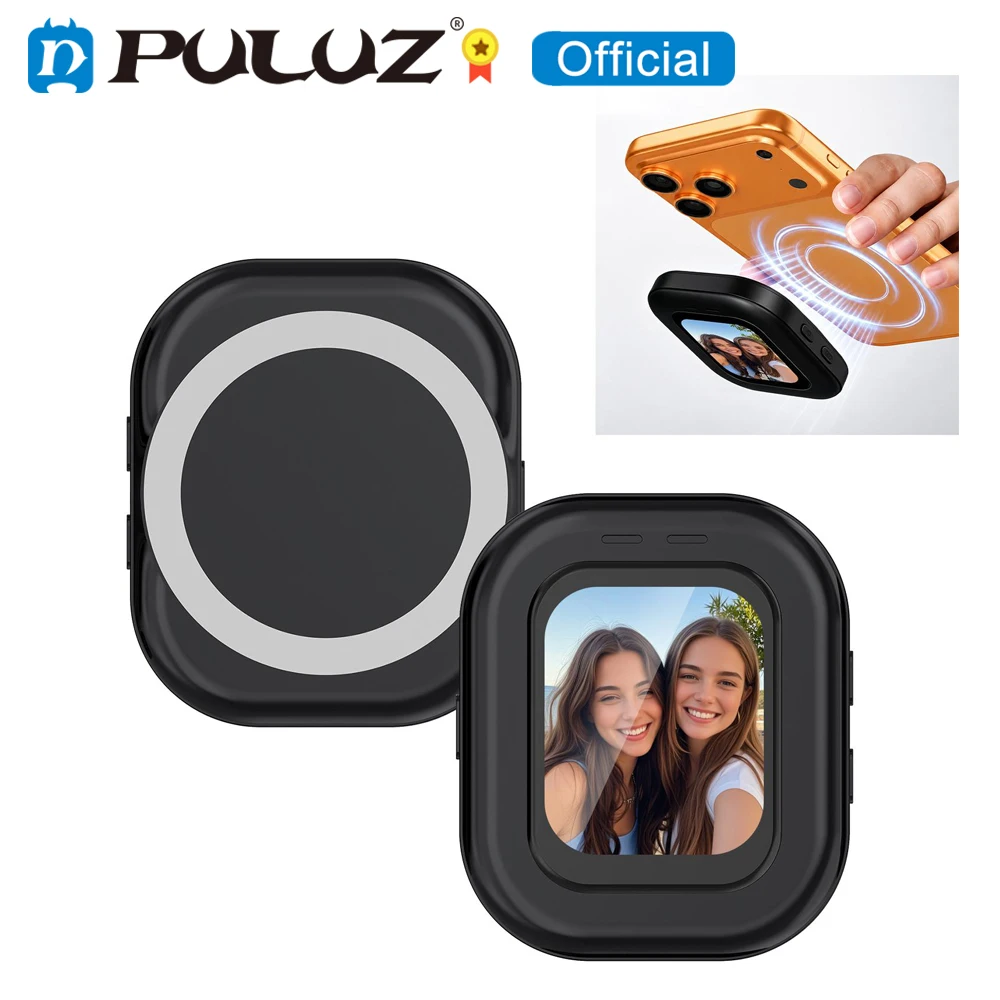 PULUZ Magnetic Phone Vlog Selfie Monitor Screen Compatible with iOS Android HarmonyOS  MagicOS for iPhone/ Samsung/ Huawei