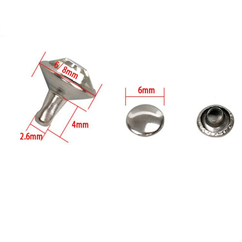 100 set rivetti con strass borchie con base in metallo cristallo colore AB per borsa per abbigliamento rivetti rivetti per lavorazione della pelle