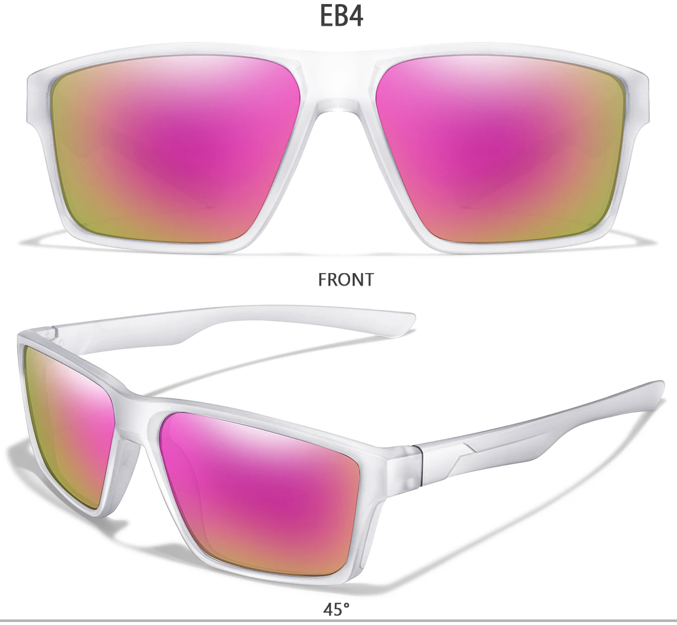 Polarisierte quadratische Sonnenbrille mit bunten Gläsern als Radfahren, Fahren, Wandern und Laufen, UV400-Brille für Männer, Frauen, Mädchen, Jungen, Festival – Detail 6