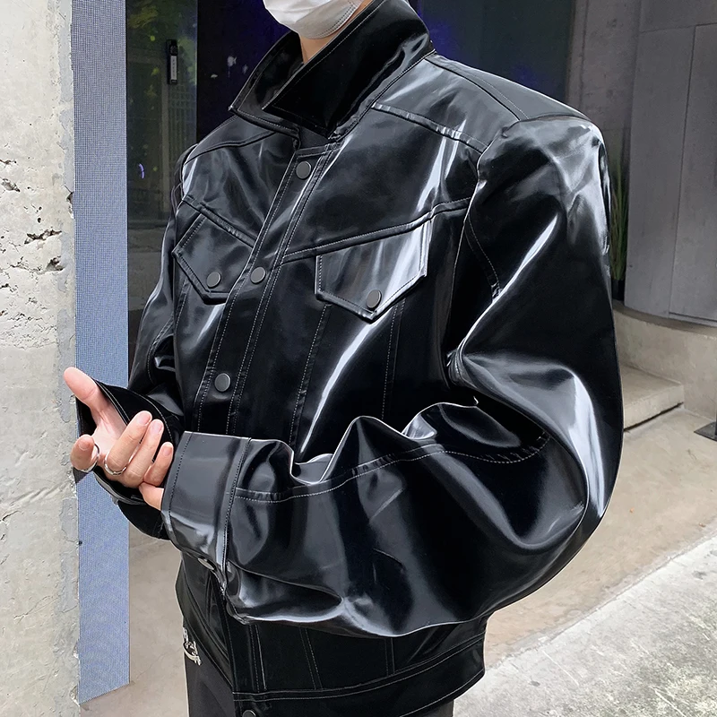 

Американская высококачественная куртка из искусственной кожи для мужчин: модный дизайн, уличный стиль, молодежная культура, ветрозащитная.