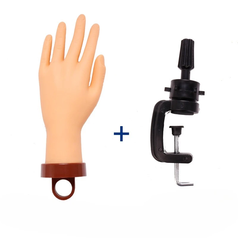 

1 комплект, искусственная рука для дизайна ногтей, гибкая, мягкая, регулируемая, пластиковая модель для практики пальцев, протезическая модель, инструмент для обучения маникюру