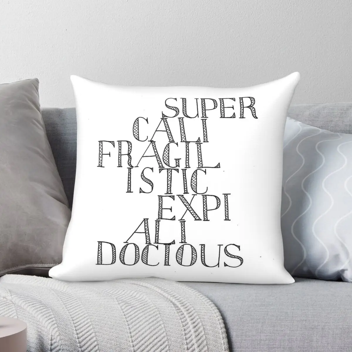 Supercalifragilisticexpialidocious Mary Poppins Pillowcase Polyester Linen Velvet Pattern Decor Pillow Case Bed Cushion Cover