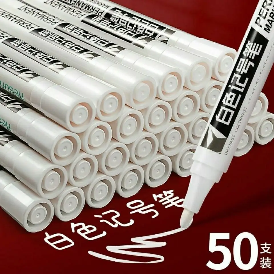 3/5Pcs For Mental Oily Waterproof White Marker Pen Permanent Graffiti Painting Tyre Tread Environmental Pen Art Supplies