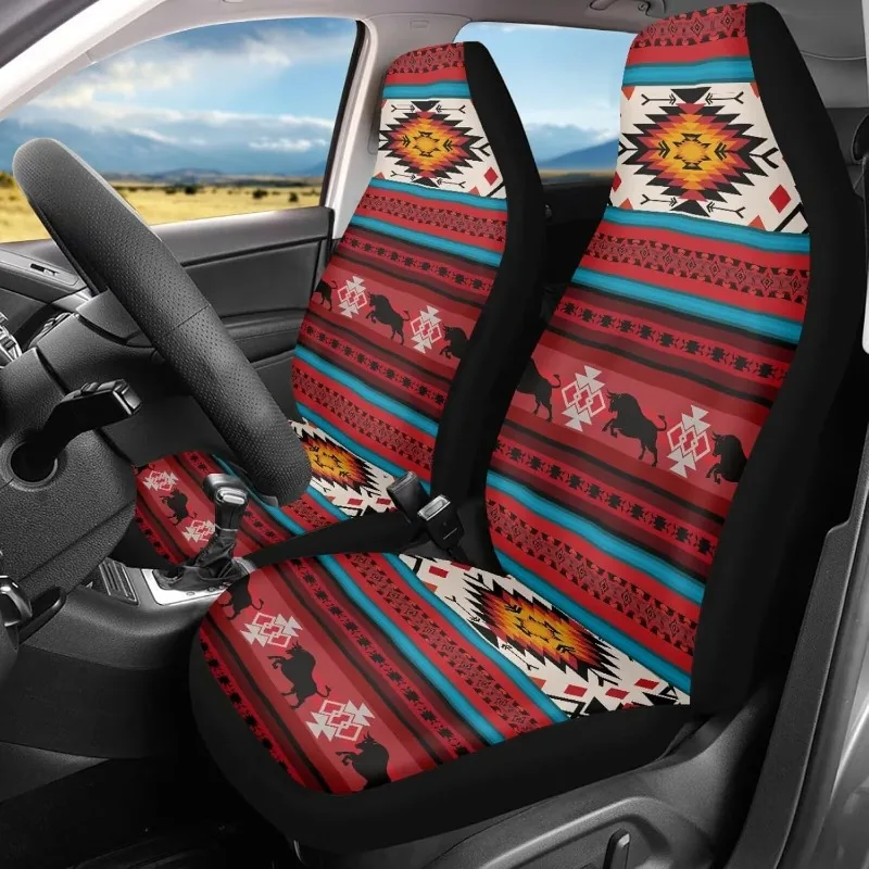 2 Piece Car Seat Covers Set Of 2 Aztec Tribal Print Non Slip Front Seat Cover For Cars Easy To Install Universal Fit Auto Access