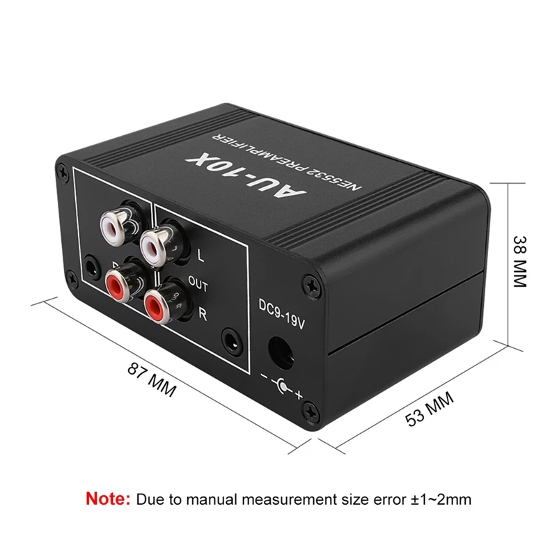 AU-10X NE5532 Headphone Amplifier Amp Headphone Amplifier Board Gain 20Db RCA 3.5MM Volume Control EU Plug