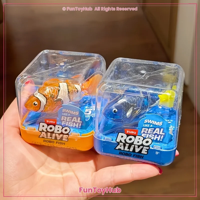 Robo Fish Original de Robo Alive, Juguete Acuático que Nada como un Pez Real, Juguete para Bañera, Piscina o Regalo para Niños o Gatos