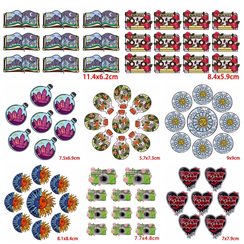 

10 pcs/lot Wholesale Cartoon Patch Iron On Patches For Clothing Thermoadhesive Patches On Clothes DIY Sewing Embroidery Patch