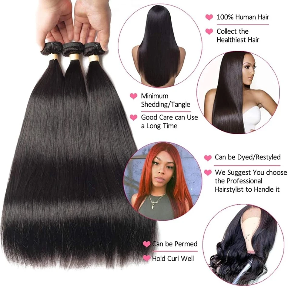 12A ストレートヘアブラジルストレート人毛織りバンドルナチュラルブラック 30 100% 人毛バンドルレミーヘアエクステンション