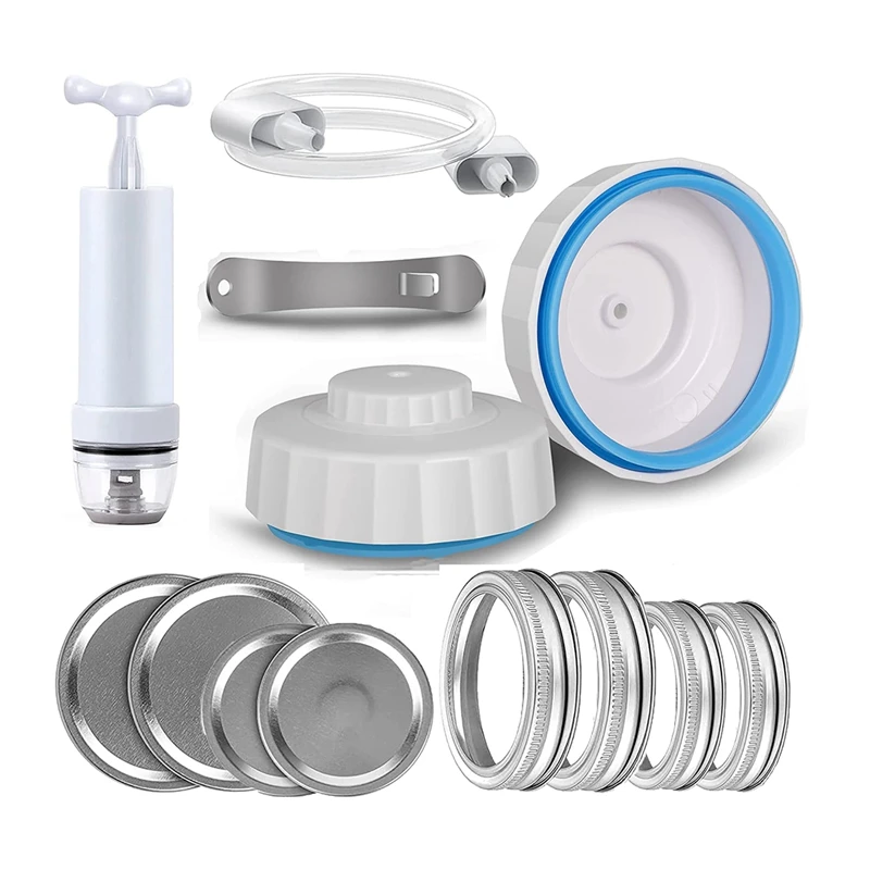 Mason Jar Vacuum Sealer, Kits de vedação a vácuo para frascos de boca regular e boca larga, Selador de conservas com bomba de vácuo