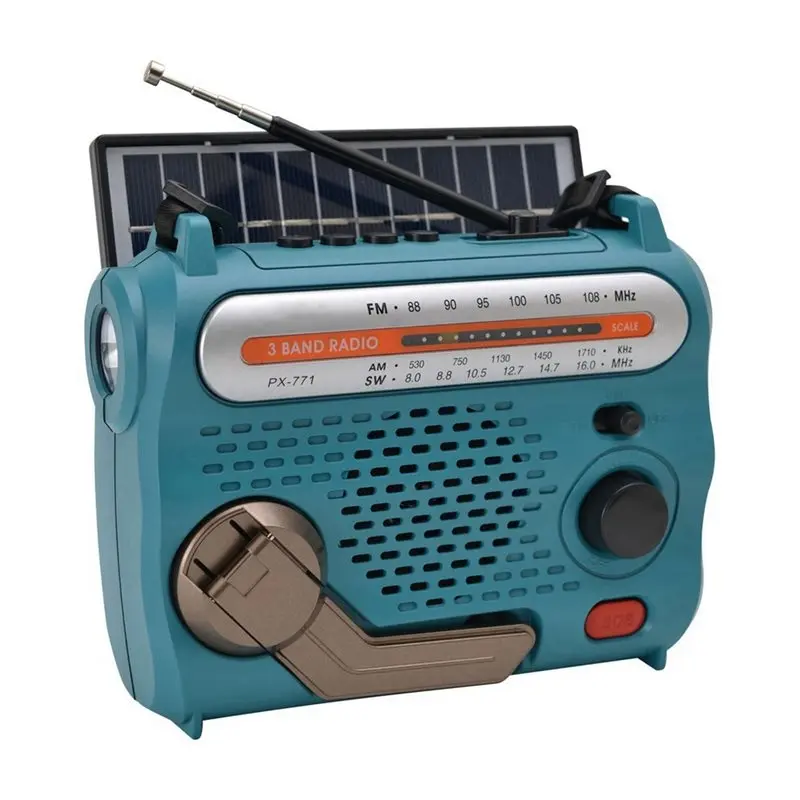 FEDI-Solar Rechargeable 5W Retro Radio AM/FM SW Portable Outdoor Receiver Wireless Digital Multi-Band Radio USB Card SOS