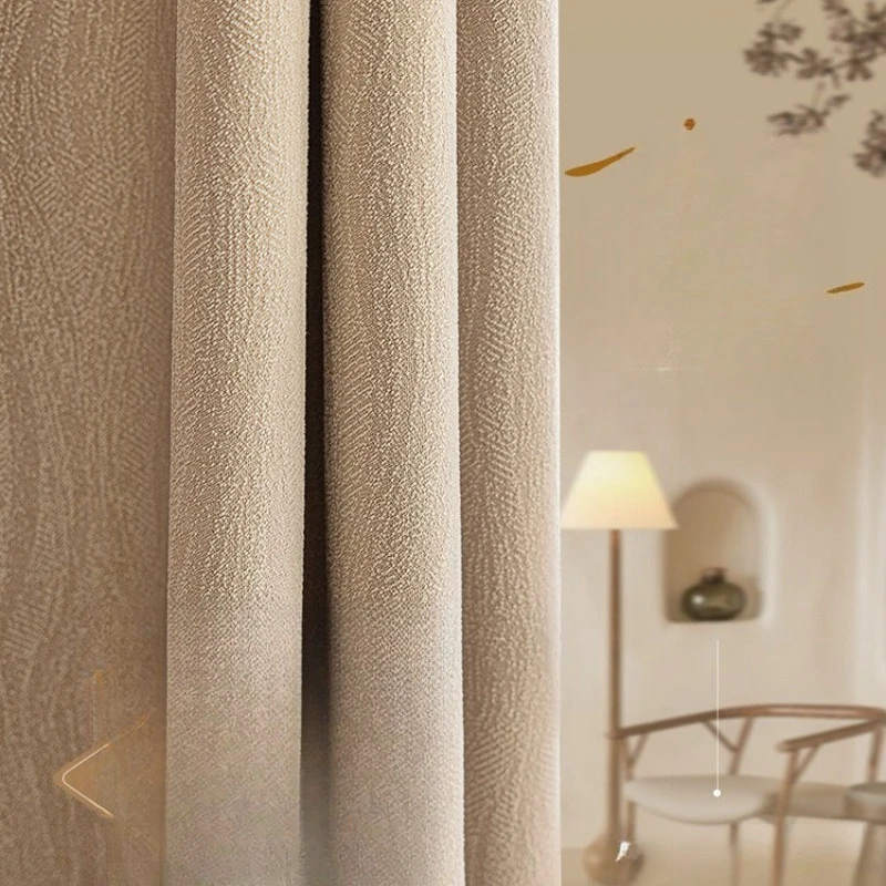 Japanese cotton-linen curtains for living rooms, 2023 new Shuifu cotton French thickened bedroom blackout, premium look,