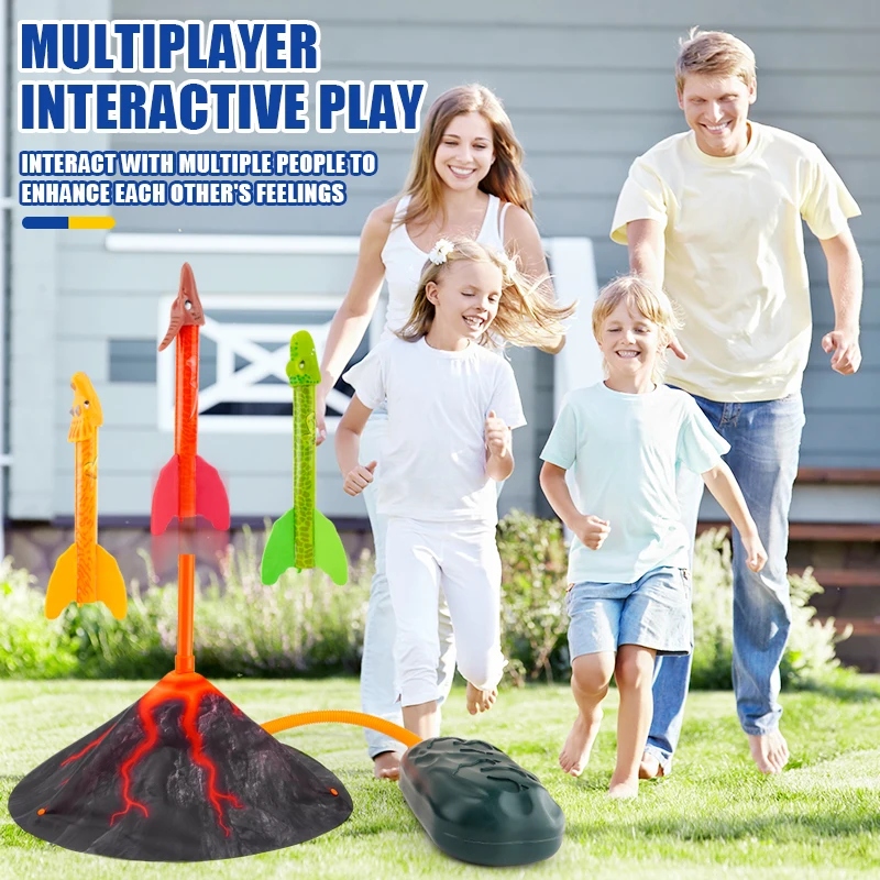 Flying Dinosaur Kids Foot-powered Rocket Launcher Outdoor Ejection Flying Launch Cannon Outdoor Sports Toy