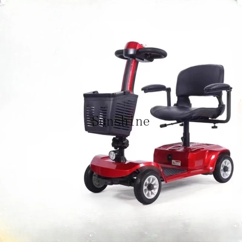 

Самокат для пожилых людей, четырехколесный электромобиль, бытовой, легкий, интеллектуальный, складной