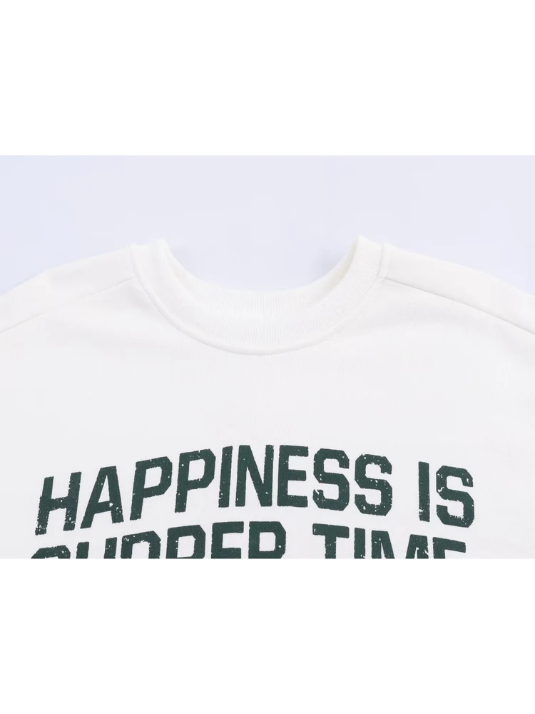 Waed Cotton Blend Long Sve Round Ne Sweatshirt Bedruckt Damen Frühling 2026 Pendeln Sle Bequeme Passform Cartoon