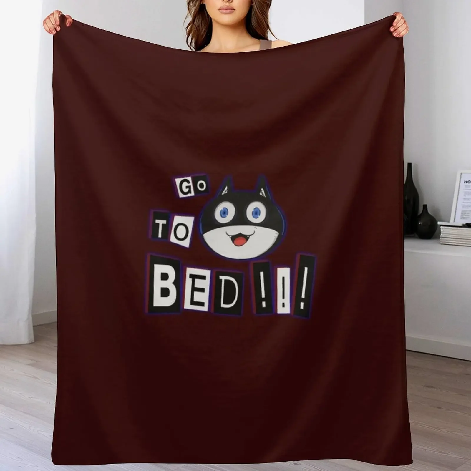 

Morgana - P5 'Go to Bed' Throw Blanket anime Luxury Luxury Designer Furry Blankets