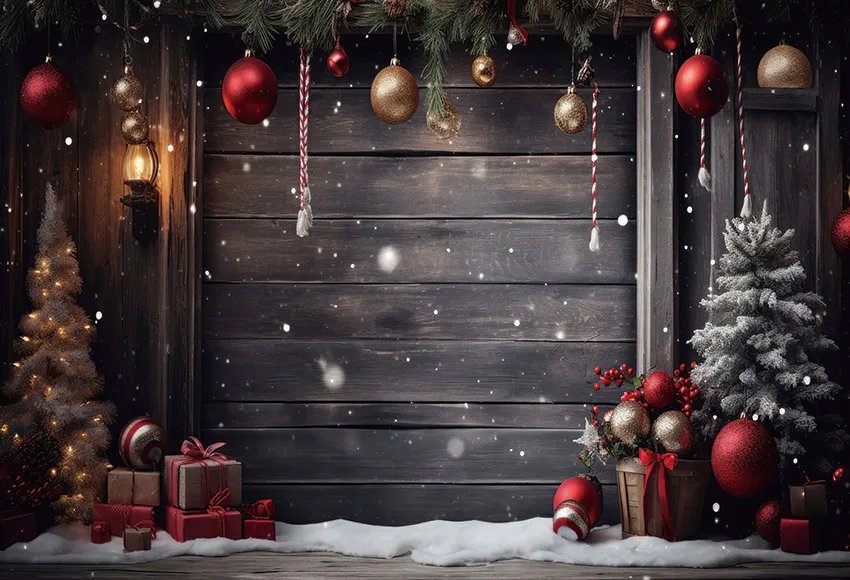 Mehofond-عيد الميلاد الأحمر الحظيرة خلفية الباب ، ريفي لوحة خشبية ، شجرة عيد الميلاد ، الأسرة ، عطلة الاطفال ، صورة التصوير الفوتوغرافي ، خلفية الدعامة