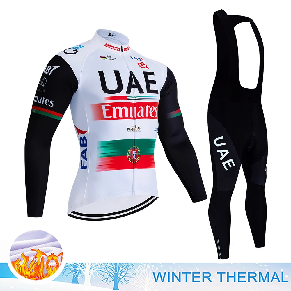 

UAE Cycling Clothing Man Winter Cycling Woman Set Road Bike Clothing Thermal Underwear Men Winter Riding Suit Cyling Jersey Men