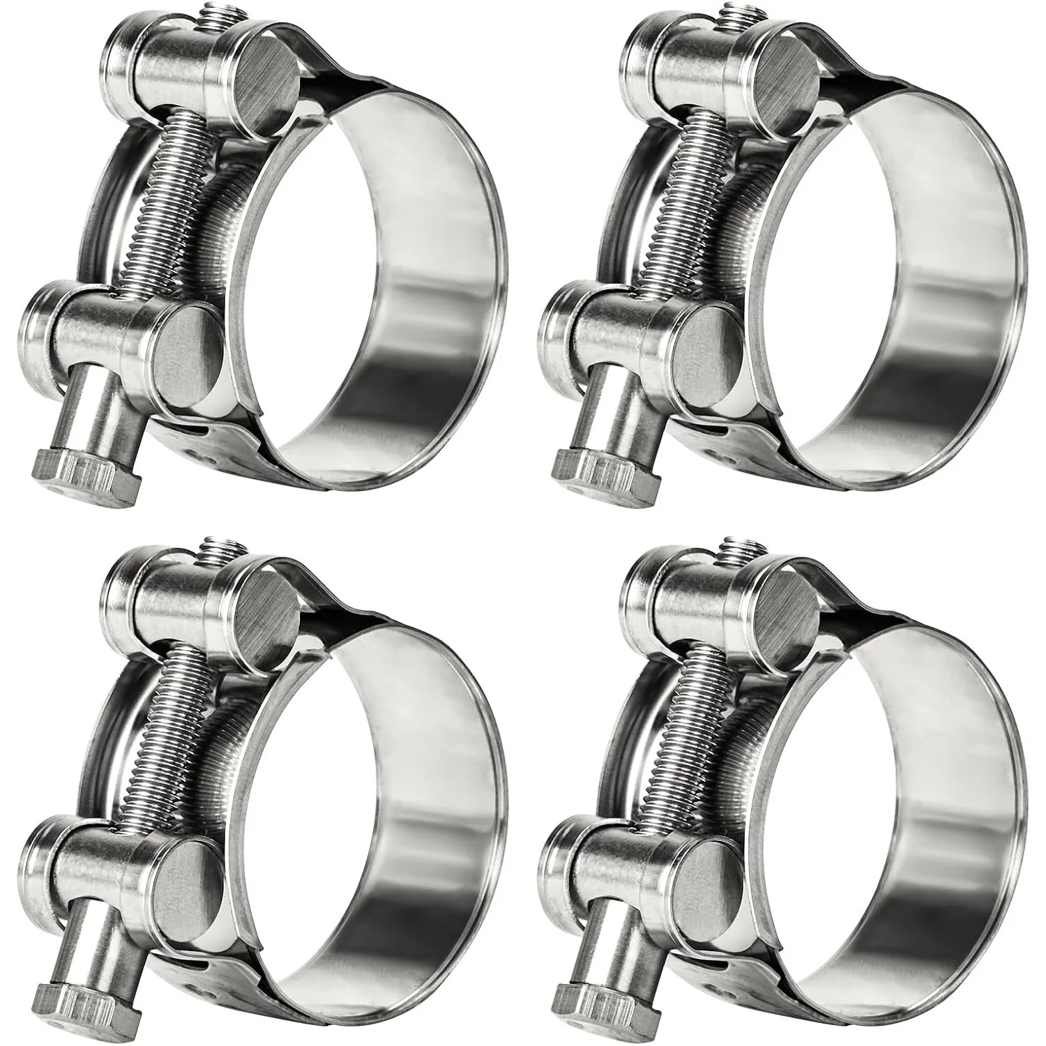 20-Pack Hose Clamps 304 Stainless Steel Heavy Duty Adjustable Clamp for Automotive Plumbing Industrial Pipes Corrosion Resistant