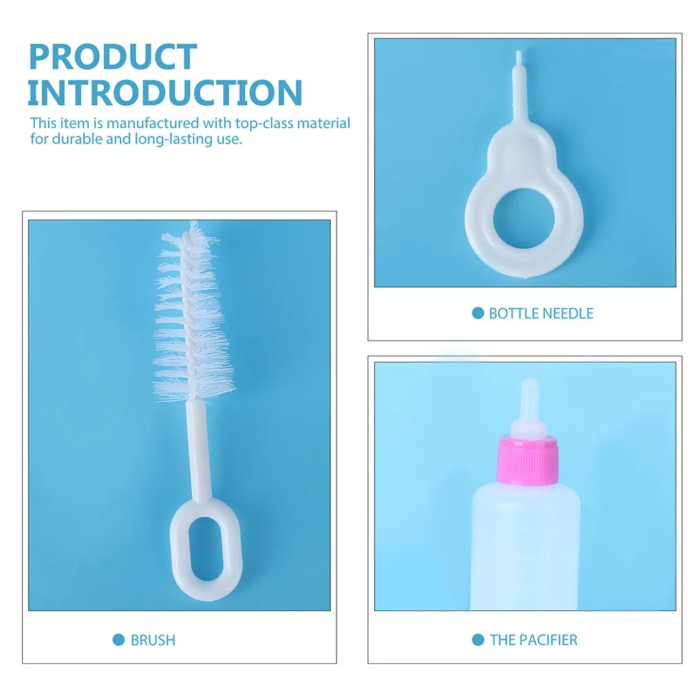 

2 set Bottle Kit For Puppies Kittens Small Animals Feeding Nursing Bottle Puppy Kitten Feeder Silicone Plastic