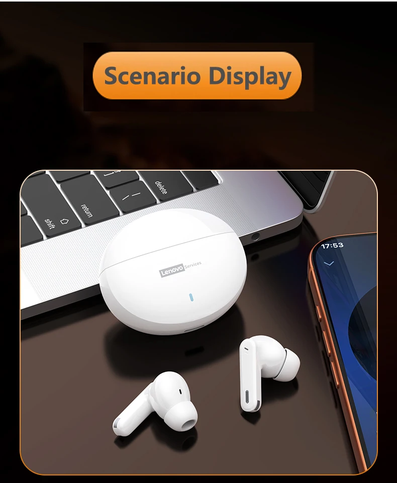 Lenovo LE253 Wireless Bluetooth 6.0 Headphones TWS HiFi Sound ANC Noise Reduction Earphones Gaming Sports Earbuds With Mic New