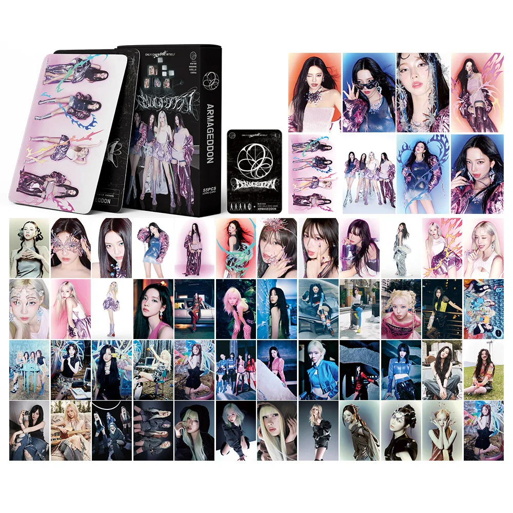 55Pcs/Set Idol Girl Group New Album Armageddon Lomo Card HD Printed Photocards NINGNING WINTER KARINA GISELLE Fans Gifts