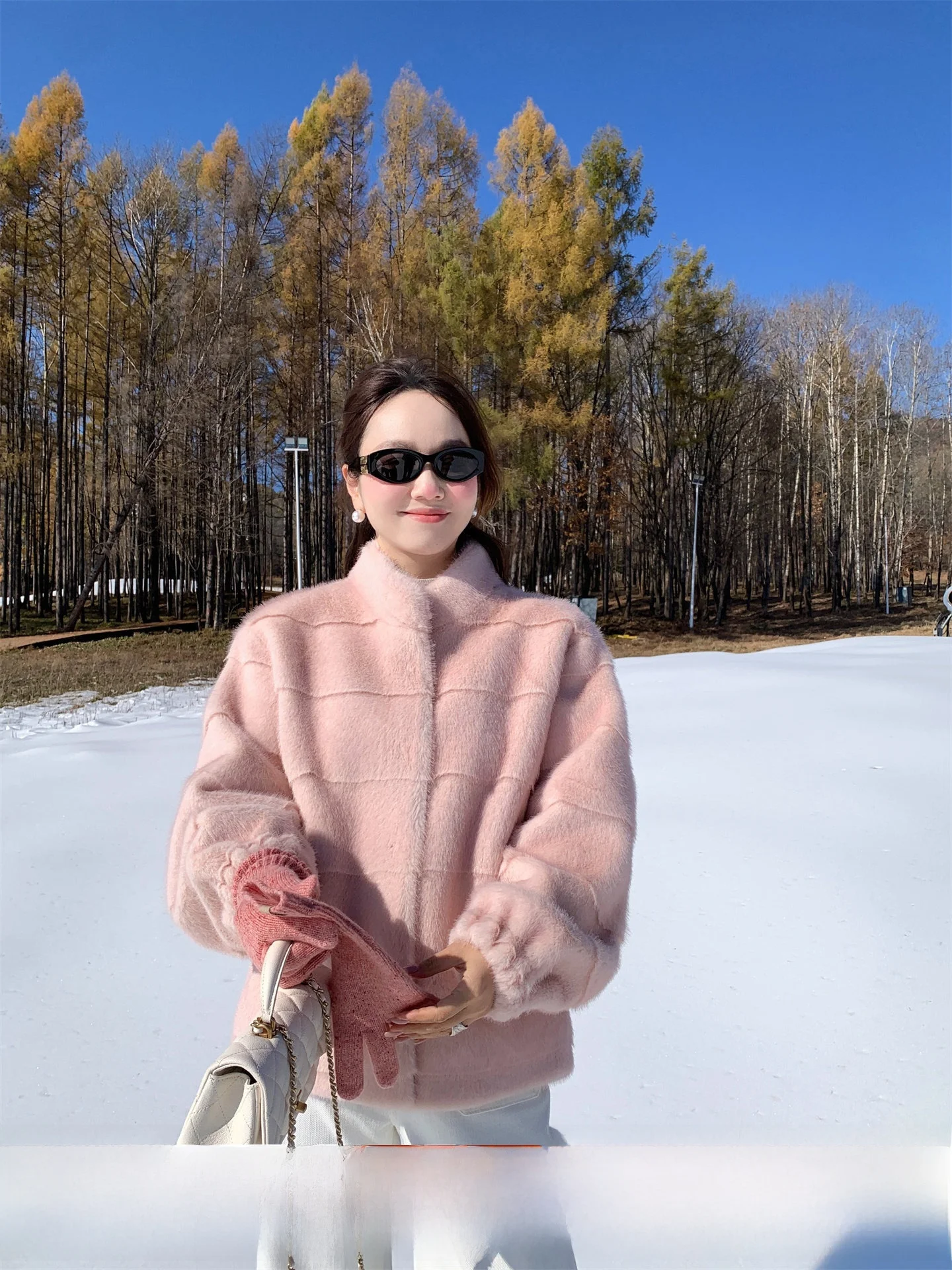 

TheWangs Eco-Friendly Fur Jaet Women's Winter Warm Plu Coat Slimming Leather And Fur Inteated Casual Sle Long Sve