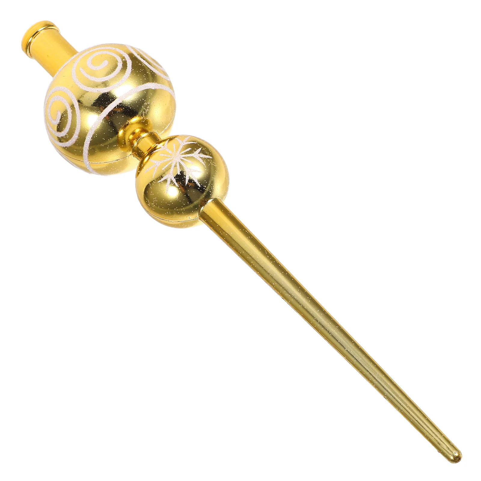 

Christmas Tree Topper Gourd Shaped Hand Painted Plastic Ornament For Holiday Party Decor Unique Spherical Xmas Finial