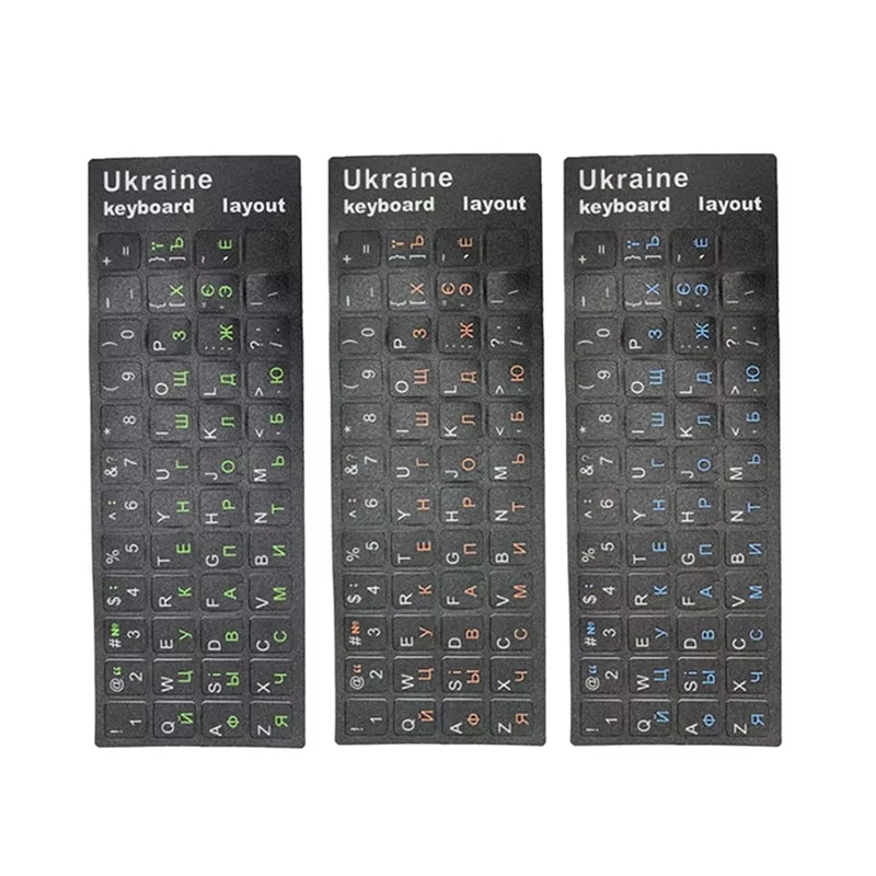 Ukraine-Sprache, ukrainischer Tastatur-Aufkleber, Alphabet, schwarzer Hintergrund, für PC, Laptop, Zubehör, Computer-Tastatur, universell – Detail 3