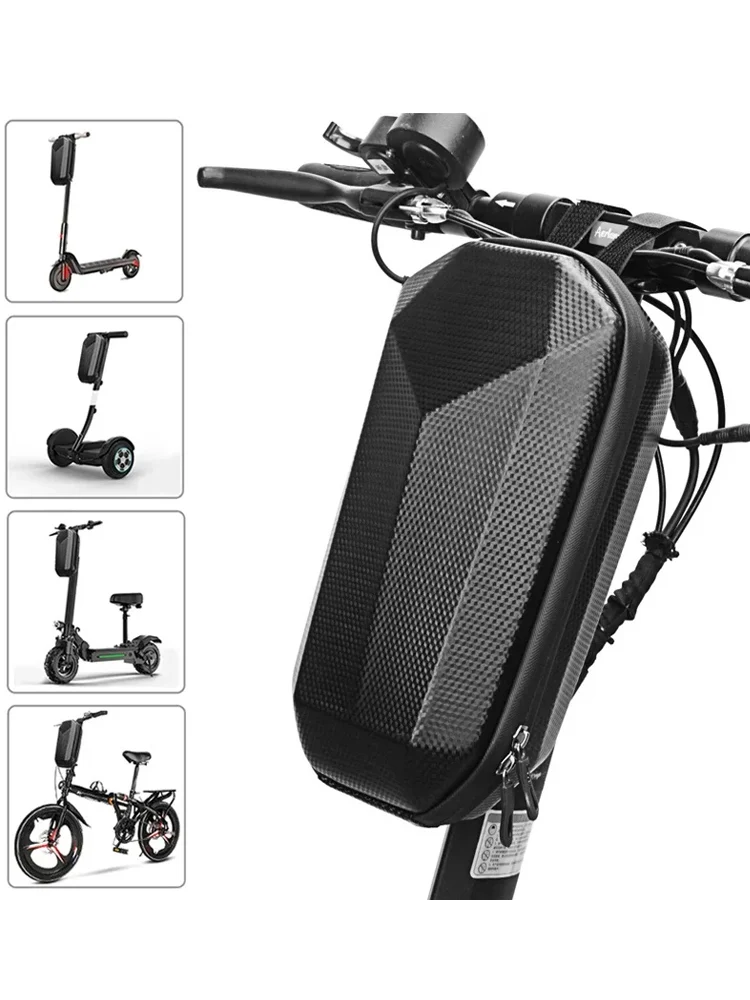 AliExpress Waterproof 5L Large Capacity Scooter Front Bag Hard Shell PU Electric Bicycle Bag Portable Bicycle Hanging Bag