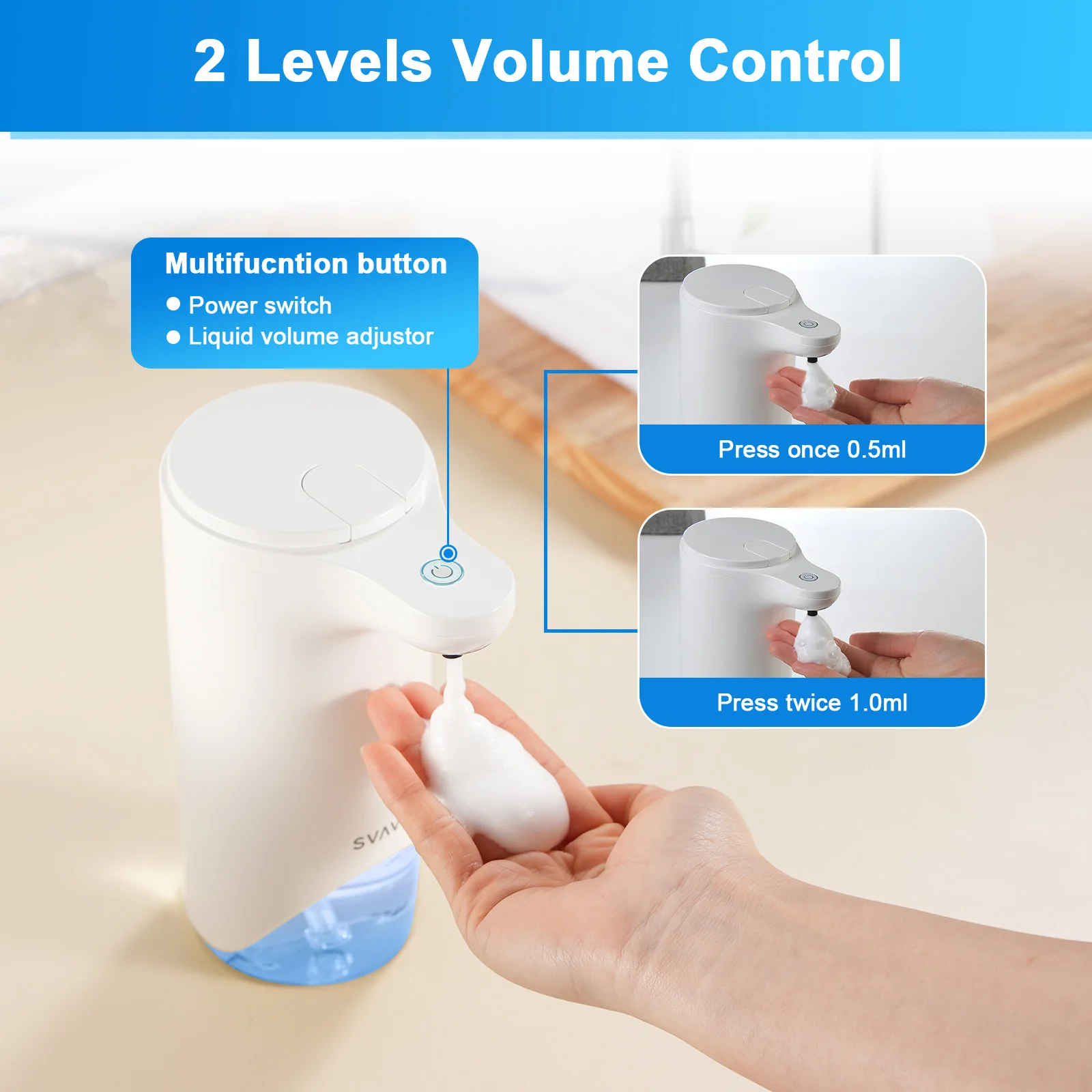 

SVAVO Intelligent induction multi gear contact free wall mounted vertical hand soap dispenser soap dispenser foam mobile