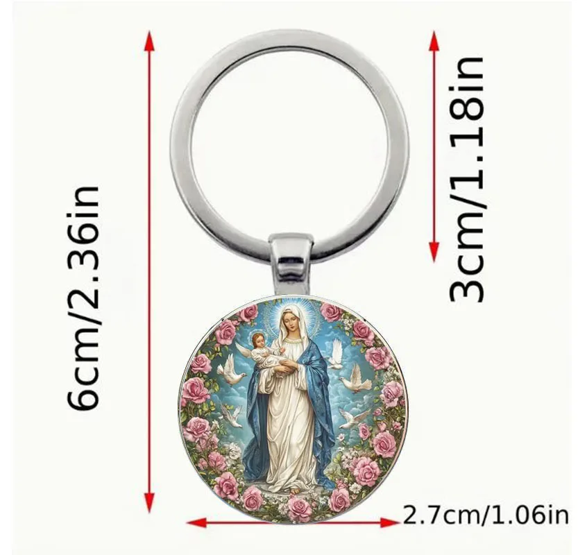 سلسلة مفاتيح مريم العذراء، هدية الذكرى السنوية لعيد الحب، أفضل هدية للعائلة والأصدقاء #2