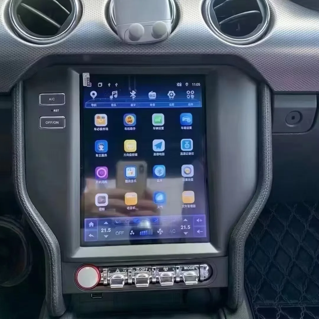 10.4 بوصة راديو السيارة أندرويد 13 السيارات Carplay شاشة تعمل باللمس ستيريو لفورد موستانج 2015-2019 الوسائط المتعددة مشغل فيديو GPS رئيس وحدة