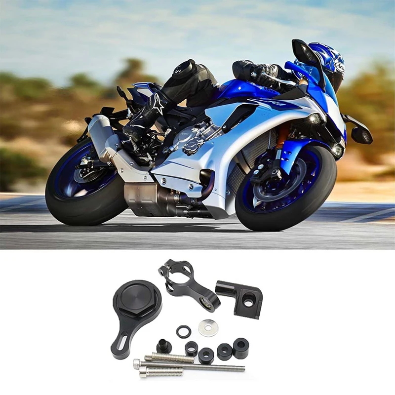 Motorcycle Damper Bracket Mounting Kit For YAMAHA YZF R6 R1 2006 2007 2008 2009 2010 2011 2012 2013 2014 2015 (Black)