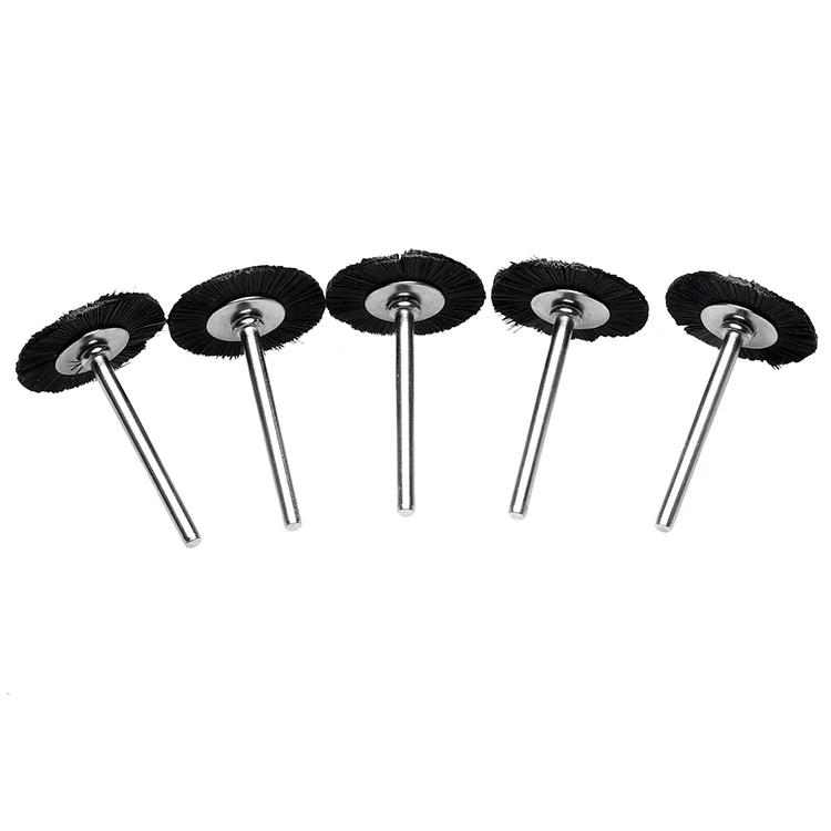 5pcs/set Flat Nylon Bristle Wheels Brush 3MM Shank Buffing Polishing Brush Wheel Deburring Dremel Rotary Tool Dremel Accessories