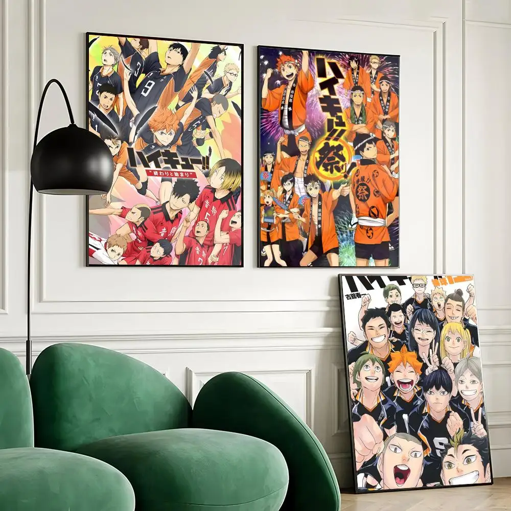 H-Haikyuu Anime Painting Calligraphy Canvas Painting Art for Bedroom Living Room Home Decor Wall Decoration Decals Gift