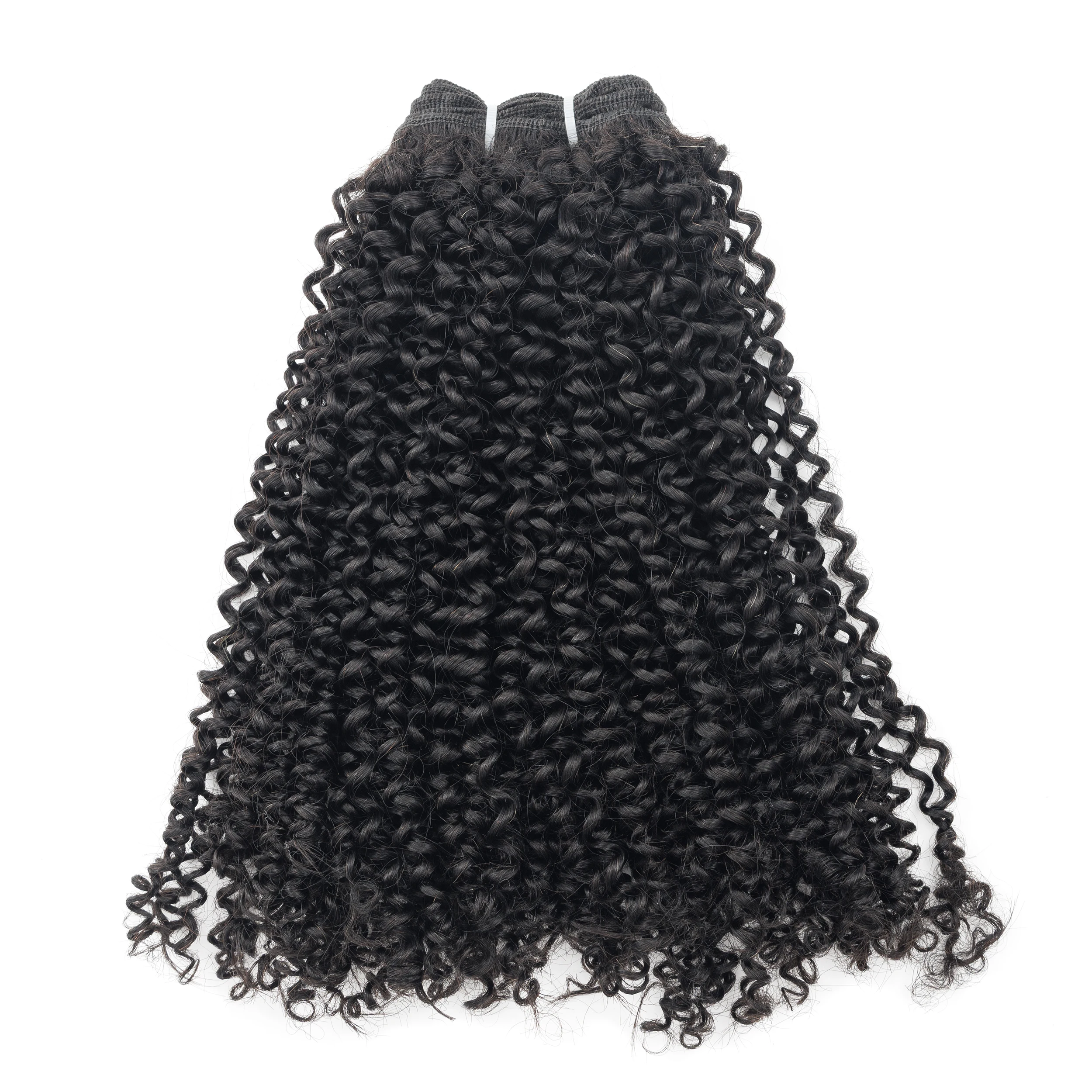 Anna Hot-selling Cuticle Aligned Afro Kinky Curly Hair Bundles with Weft 100% Natural Raw Human Hair 100g Natural Black